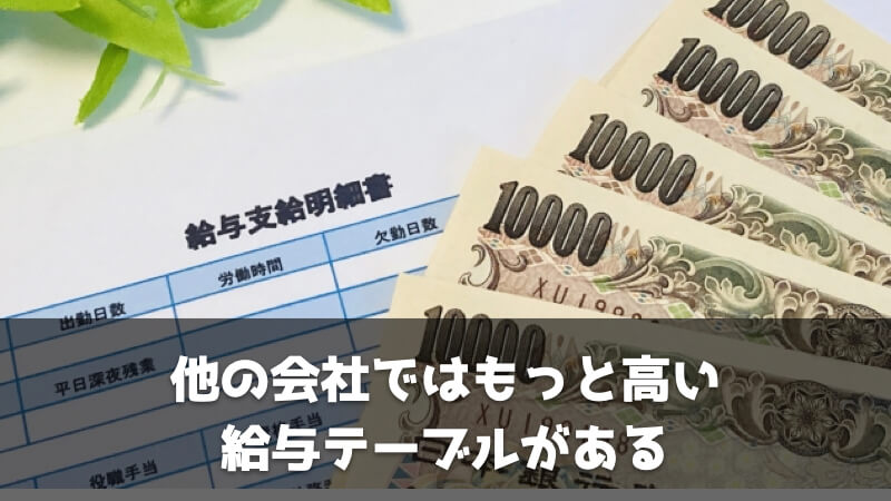 製造業で給料を上げるには転職がおすすめな理由：他の会社ではもっと高い給与テーブルがある